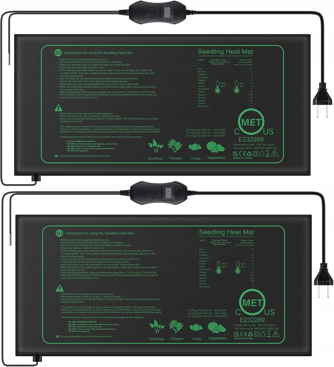 Vyhřívací Podložka Pro Rostliny 2 Kusy Rychlé Zahřátí Podložka Na Klíčení