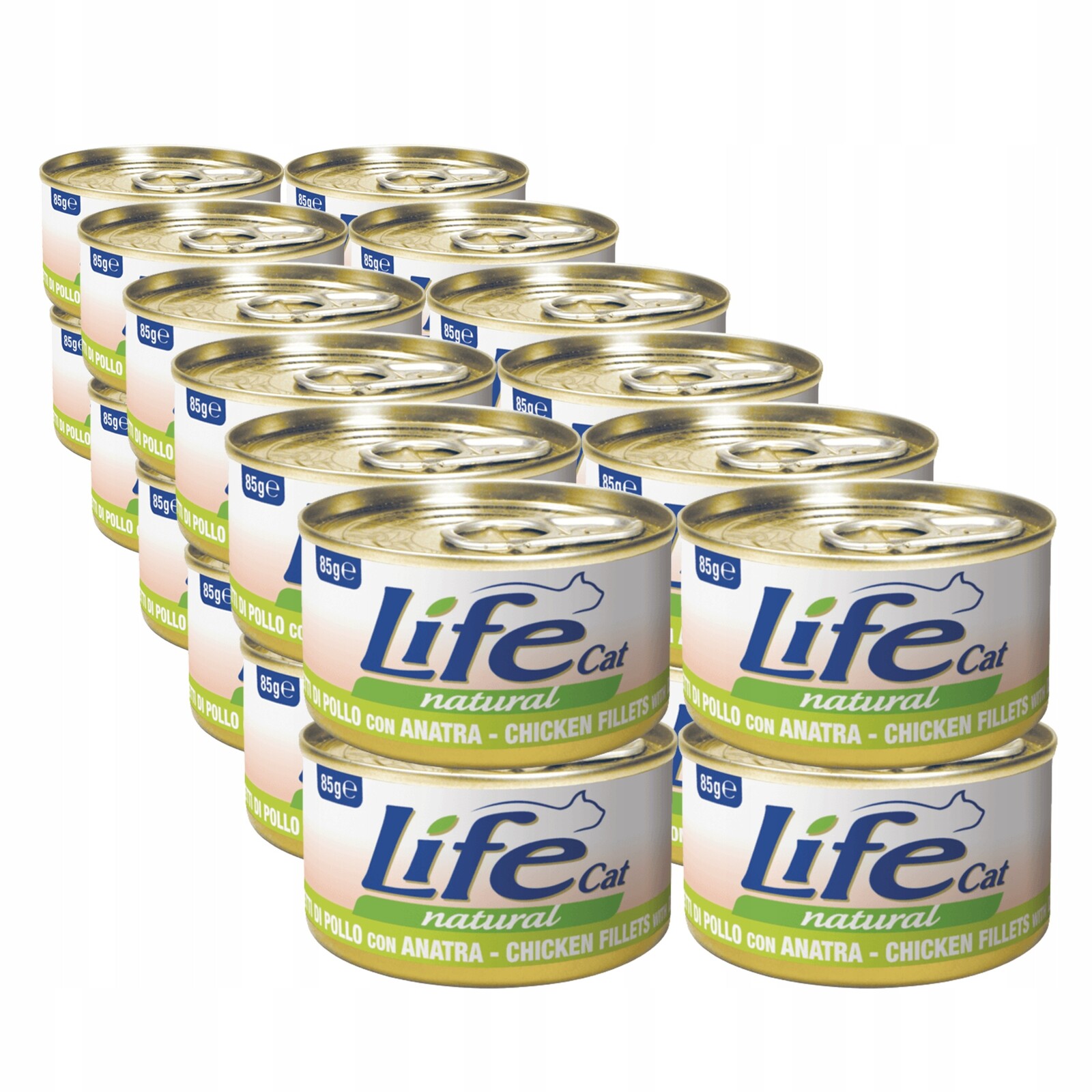 Life Cat Natural Krmivo pro kočky konzerva Set 24x85g Kuře Kachna