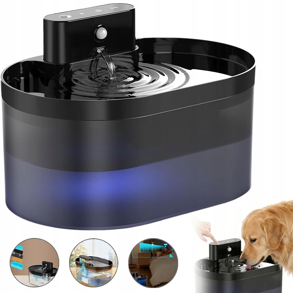 Fontána Napáječka Automatické senzory Pro Kočky Psa Tichá Filtr 2600mah