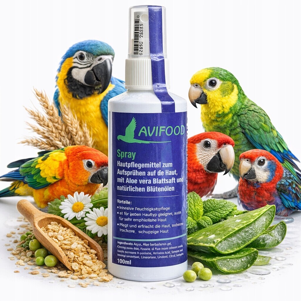 Avifood Spray 250 ml – Zklidňující sprej pro lokální použití pro papoušky