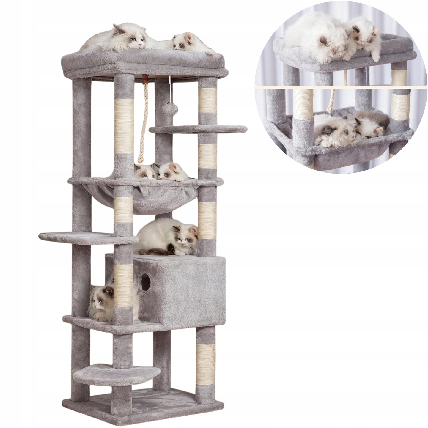 Škrabadlo S Dekou Pro Velké Kočky S Jeskyní A Plošinami Pro Kočky