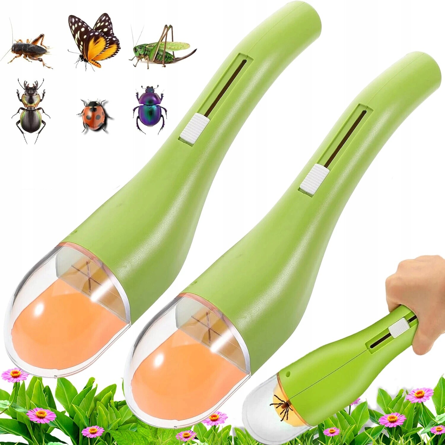 Lapač Hmyzu 2 Kusy Zelený S Pozorovatelem Pro Chytání Motýlů A Berušek