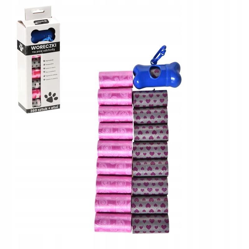 2 x sáčky na psí exkrementy Pouzdro silné 360 kusů Sada