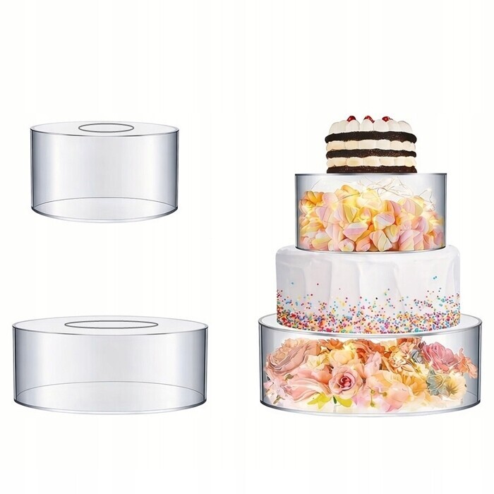 2ks Separátor na dort 15/25xh10 cm Prázdné patro Akrylový stojan Expozitor