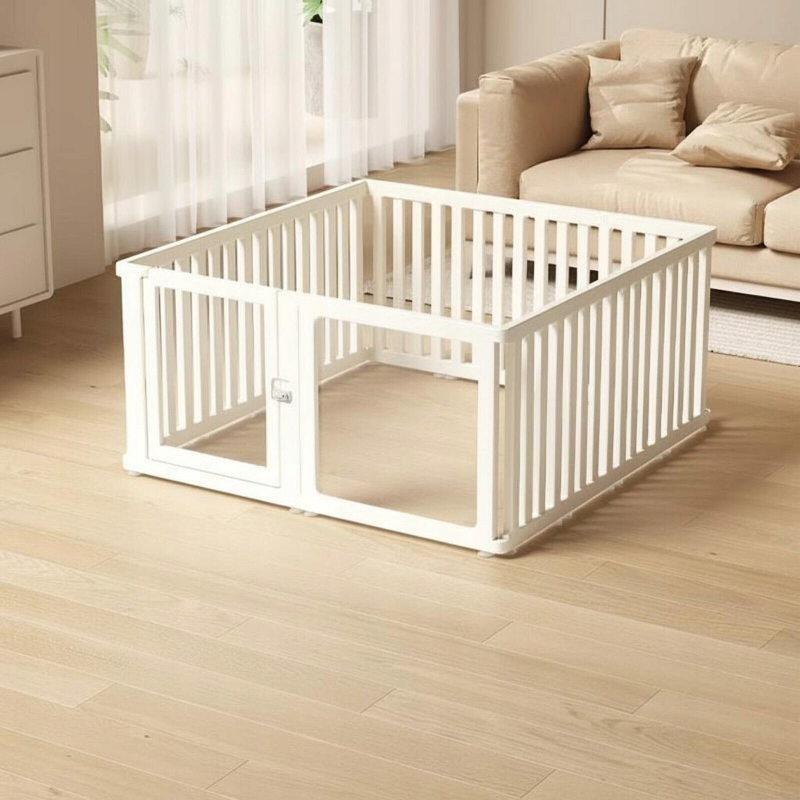 Regulovatelná akrylová kotec pro zvířata, děti 126 x 126 x 60 cm