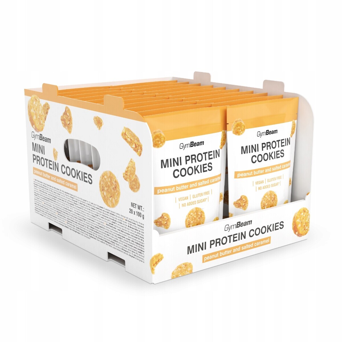 Mini Proteinové Sušenky Bez Lepku GymBeam s příchutí arašídového krému a