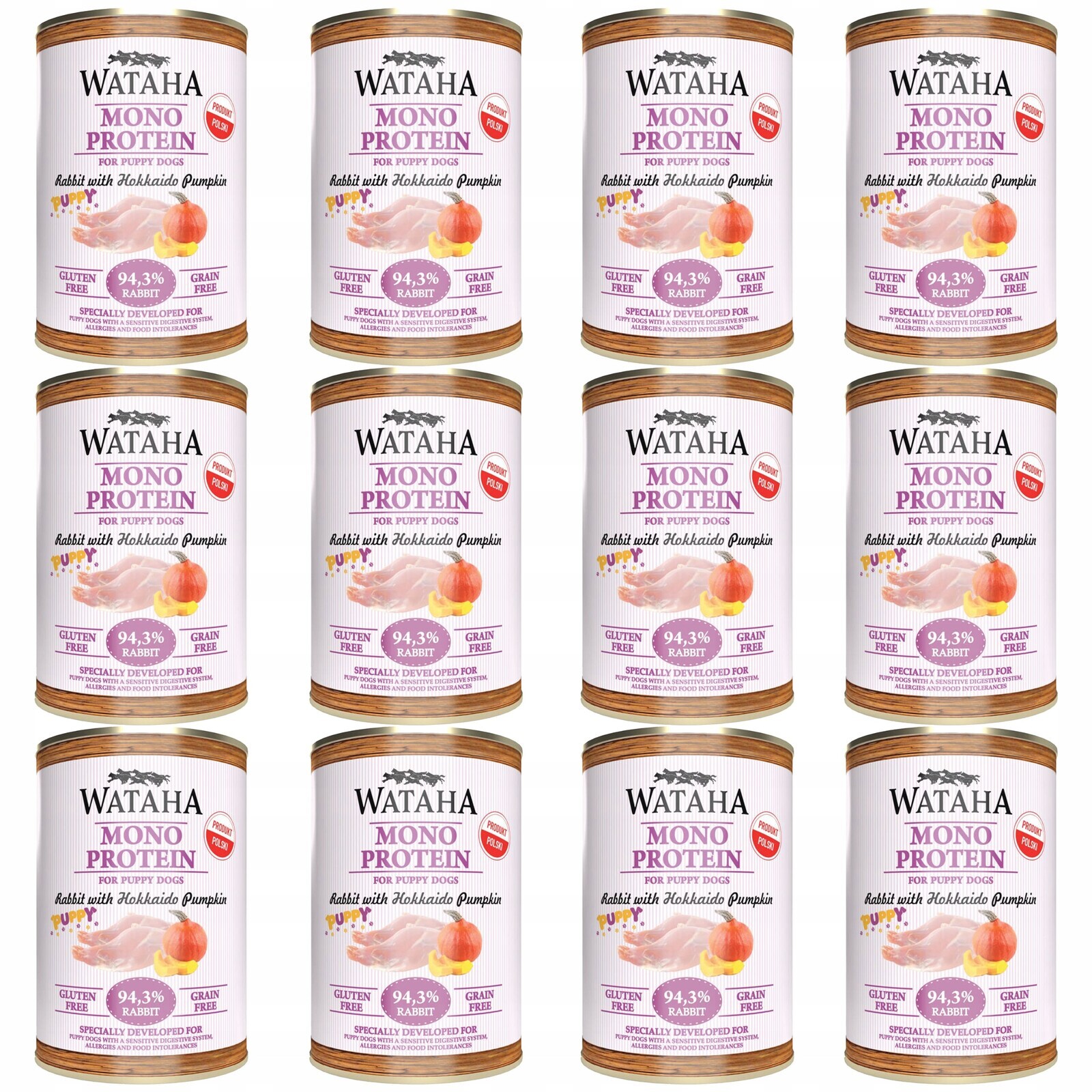 Wataha Mono Puppy krmivo pro štěňata Králík s dýní 12 x 400 g