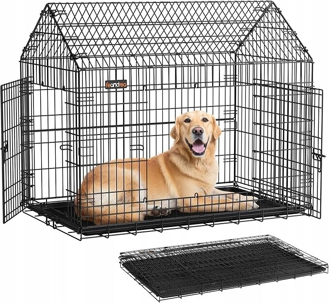 Klec Pro Psa XXL 120x72,5x109 CM Kovová Skládací Černá Přepravka