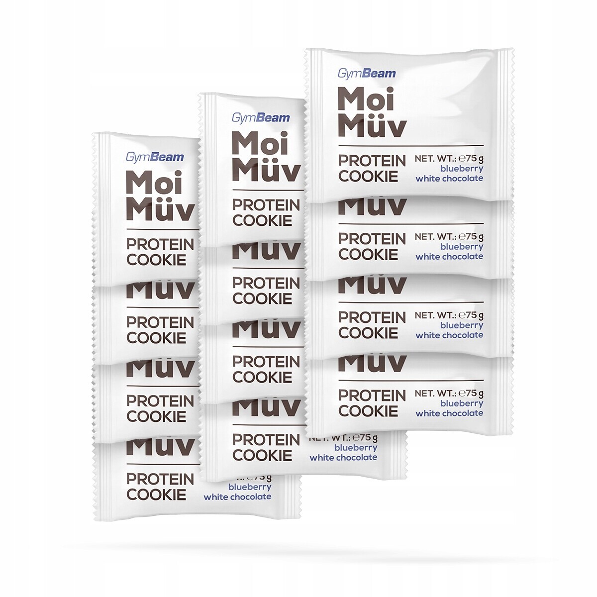 Proteinová Tyčinka Fit Svačinka Protein GymBeam 12 x 75g borůvka a bílá