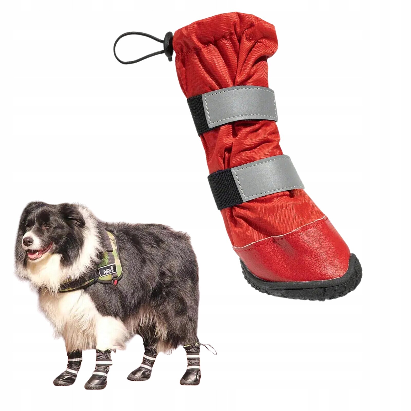 Odolné, voděodolné, zateplené vysoké boty pro psa Eliot Červená #80 XL