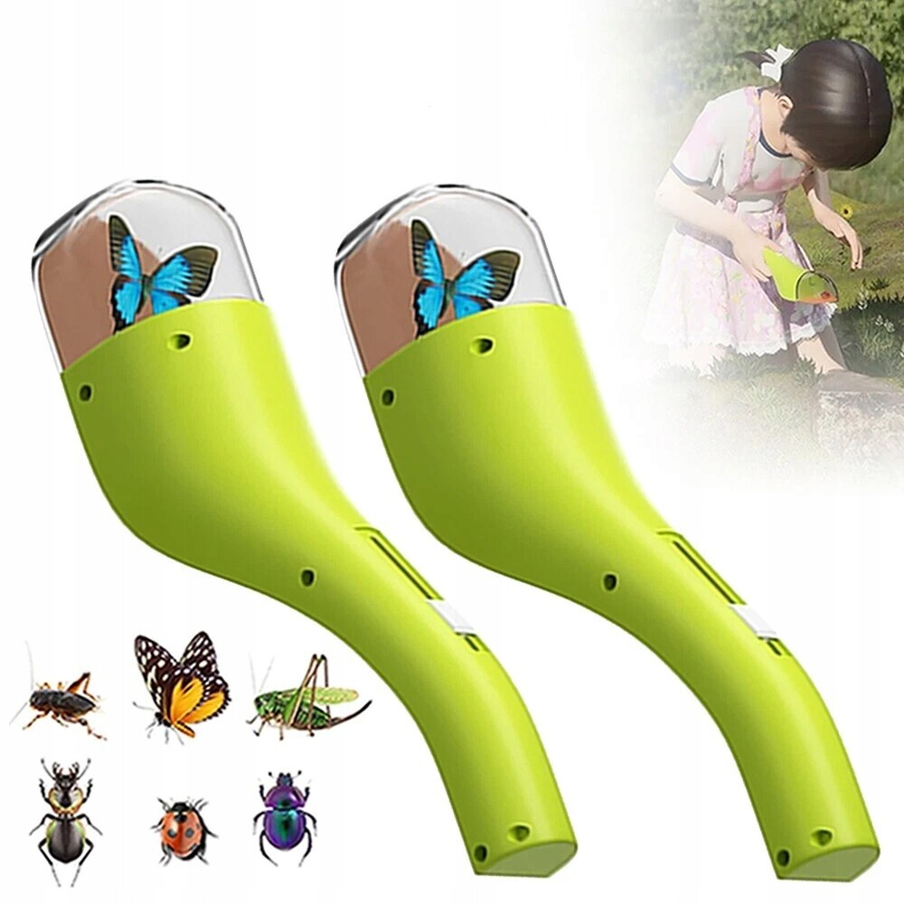 Lapač Hmyzu Pro Děti S Průhledným Pozorovatelem 2 Kusy Zelený