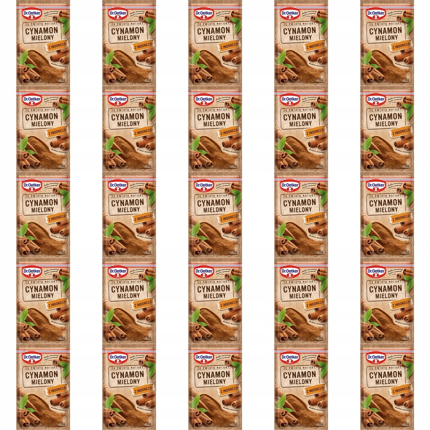 25 x 15 g Dr. oetker mletá skořice z Indonésie Karton