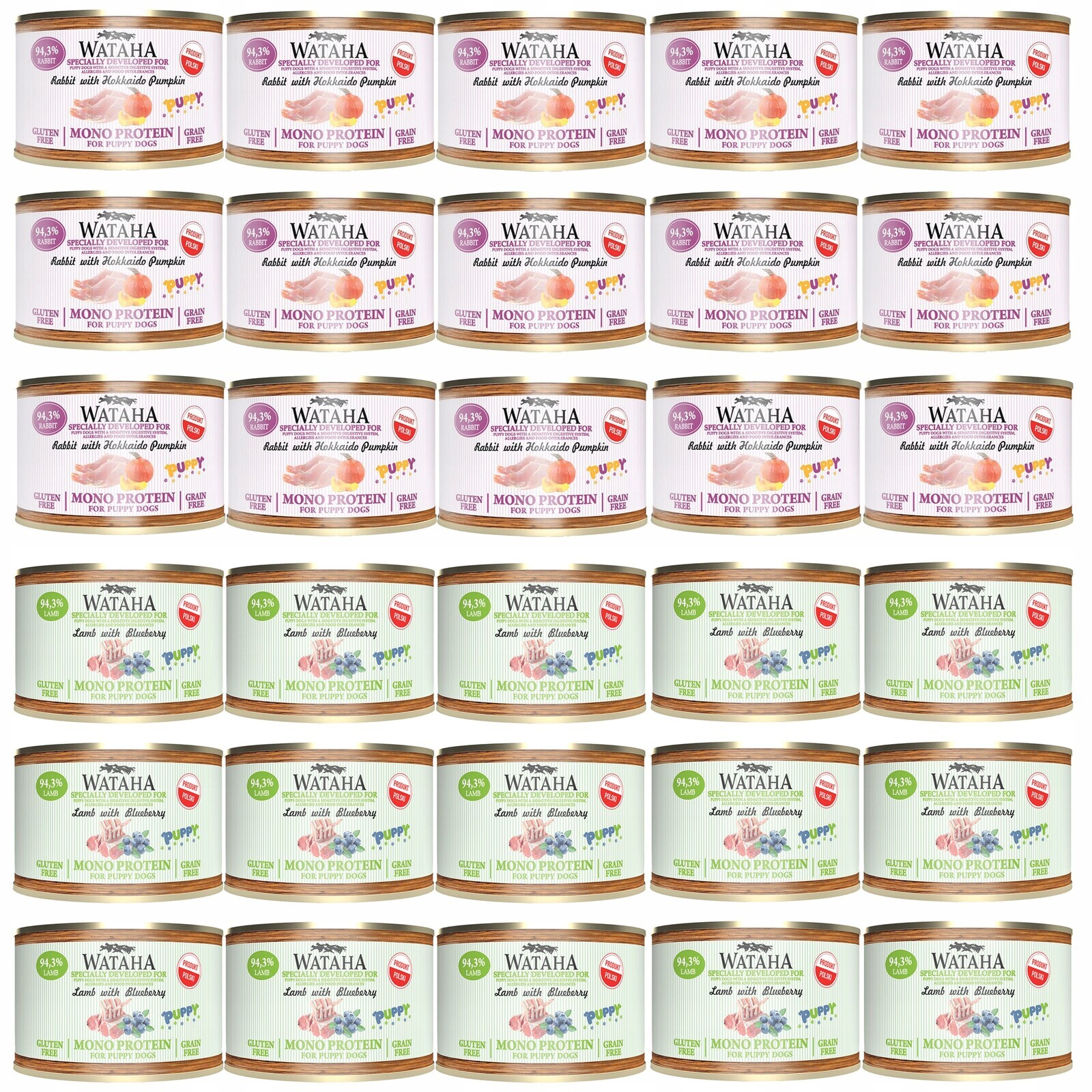 Wataha Mono Puppy vlhké krmivo pro štěňata Mix chutí 30 x 185 g