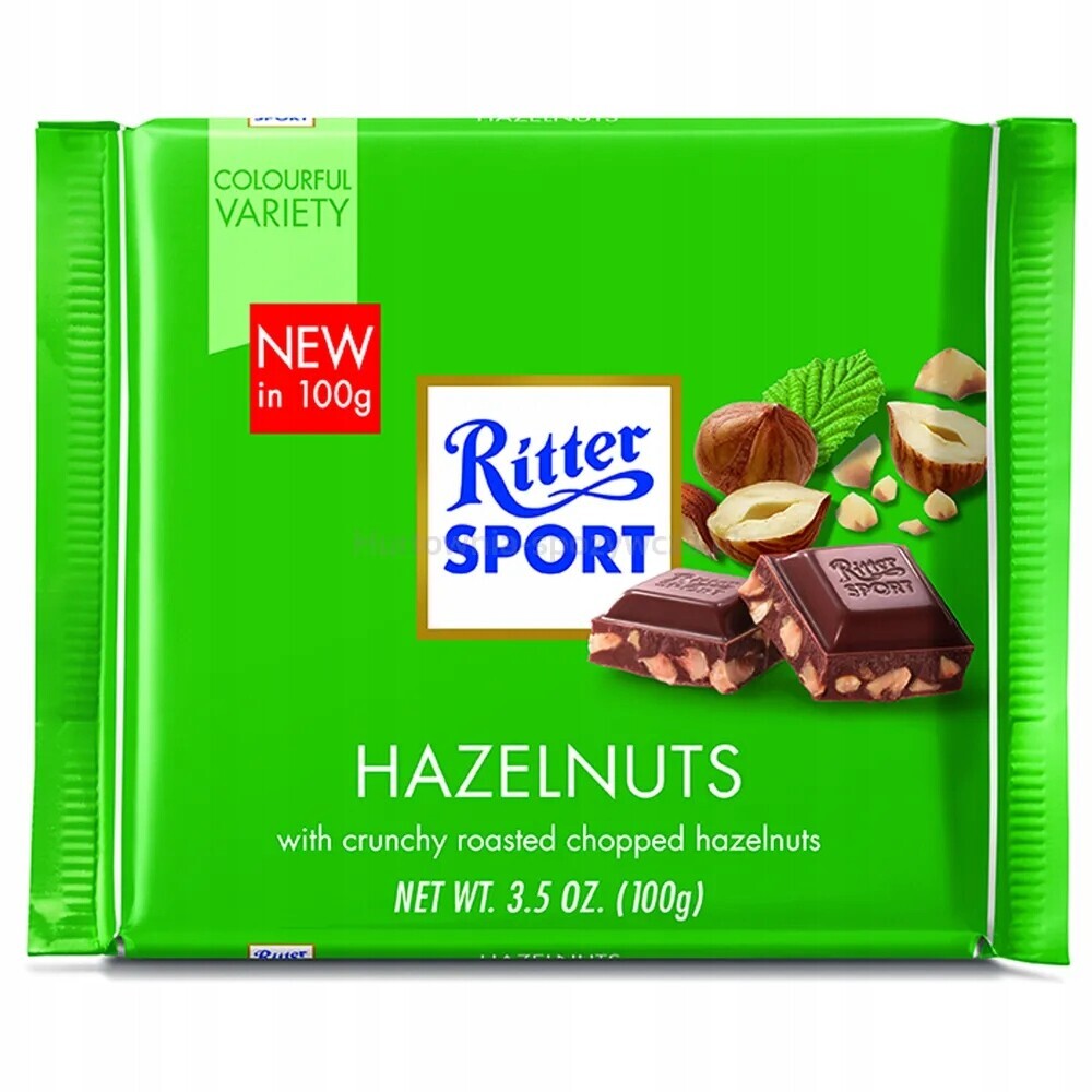 Ritter Sport Čokoláda s nakrájenými lískovými oříšky 100 g
