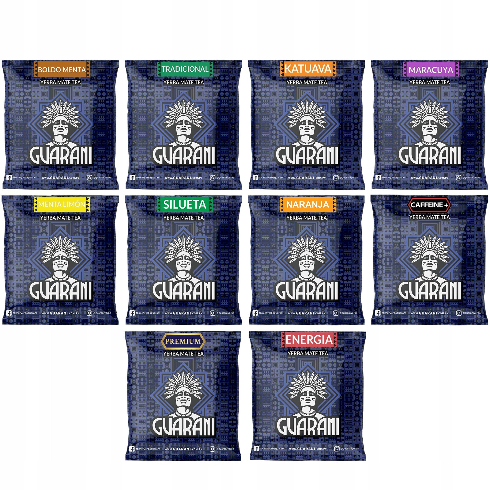 Yerba Mate vzorky 10x50g Guarani porovnat příchutě