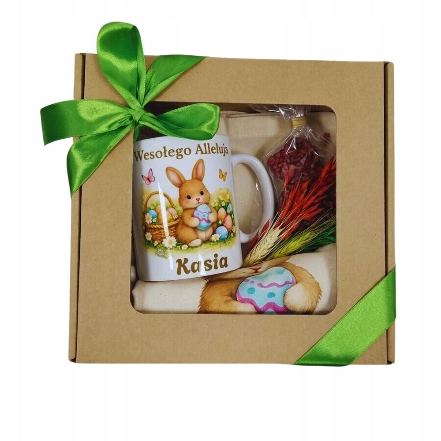 Krabička s hrnkem, taška, personalizované jméno zajíc