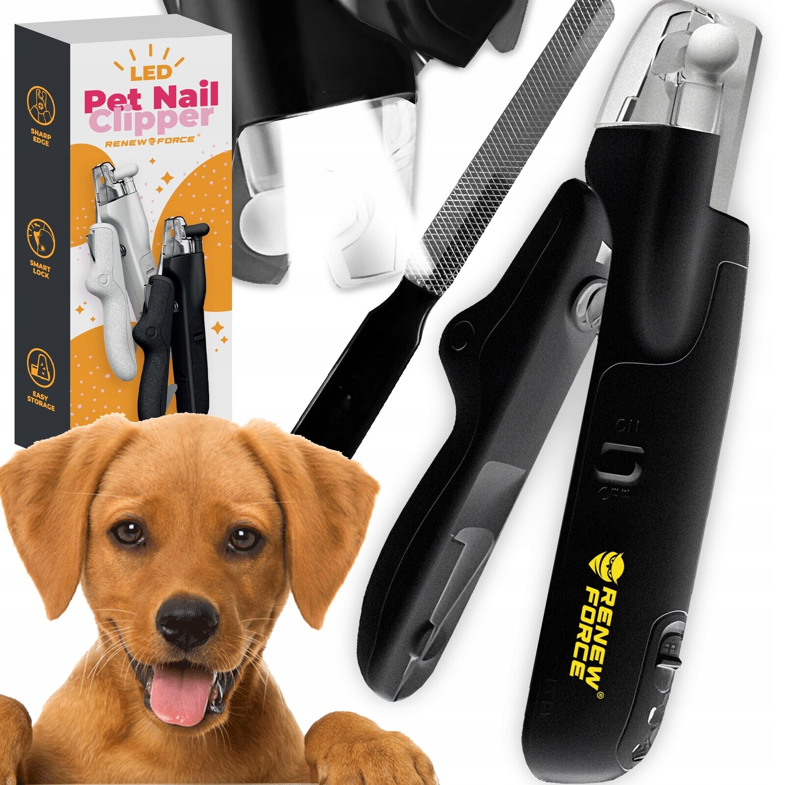 2X Elektrické Zastřihovače Na Drápky Psa Kočky Svítilna Bonus Pilník