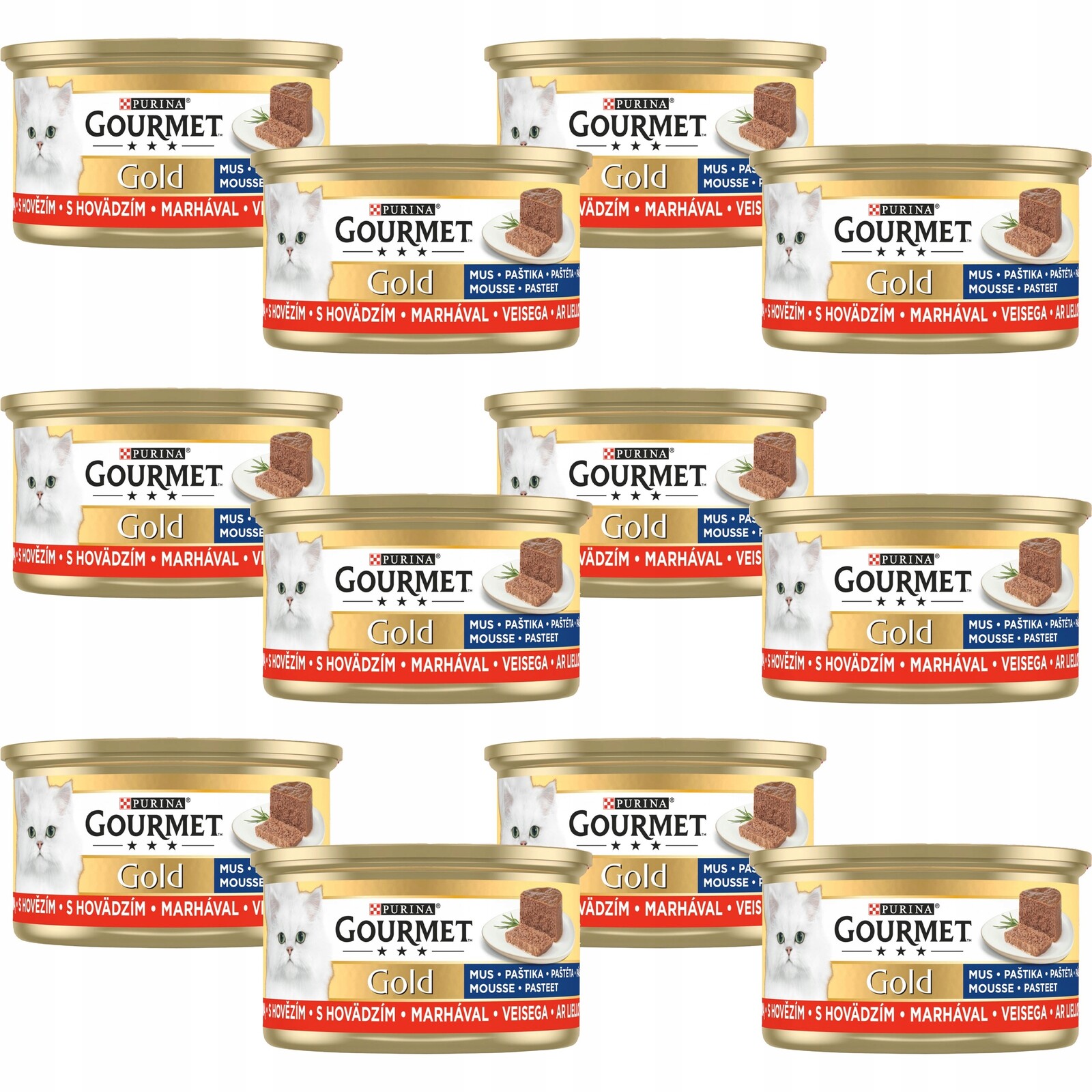 Purina Gourmet Gold krmivo pro kočky pro kočky pěna Hovězí maso 12x85 g