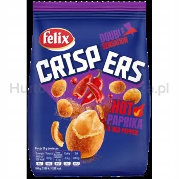 Felix Crispers Bramborové lupínky s příchutí pálivé papriky a červené papriky 125 g