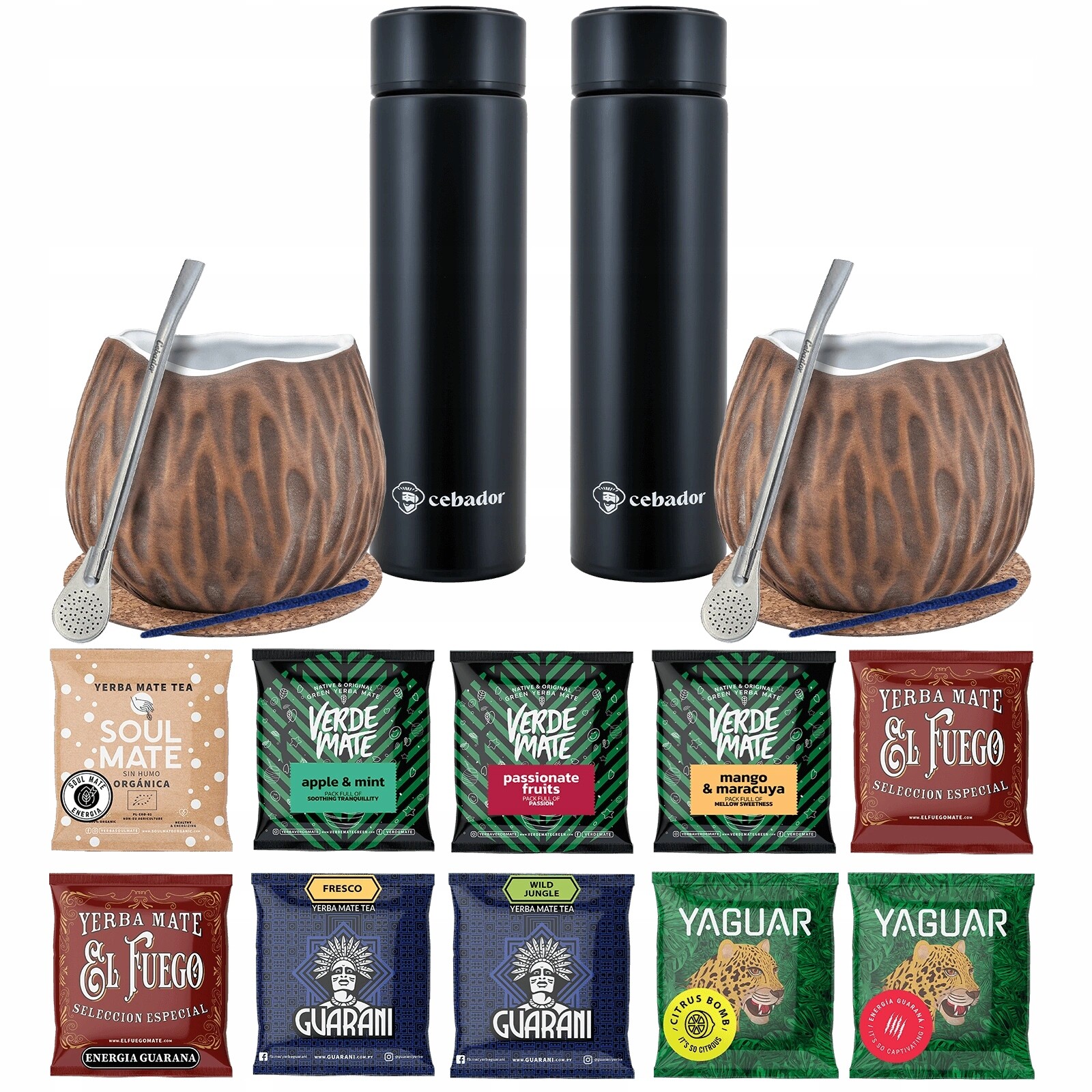 Sada Yerba Mate Pro Dva Vzorky 10x50g Termoska Led tykva a bombilla 500g