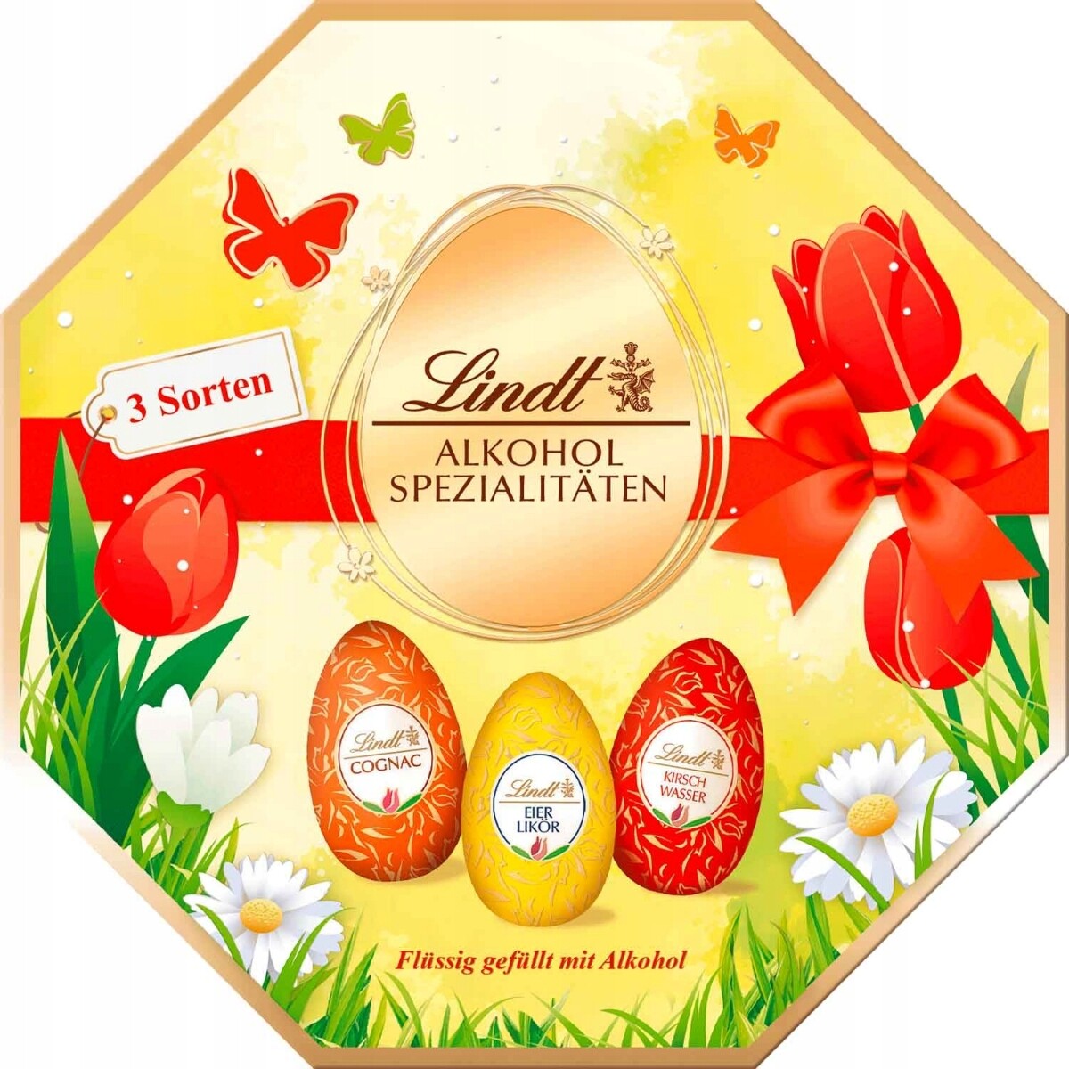Lindt Velikonoční vajíčka Mix s alkoholem 144 g