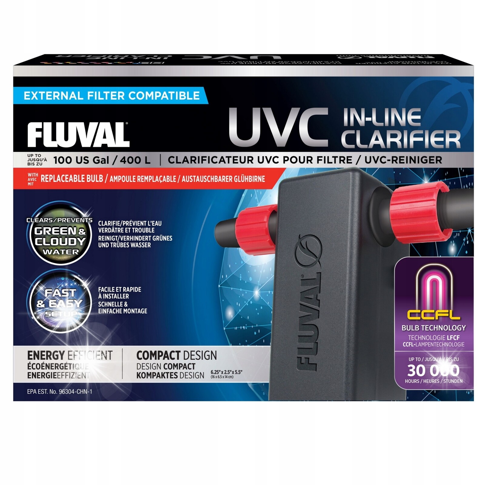 Fluval Uvc In-Line Clarifier – Uv-c lampa do akvária 400 l