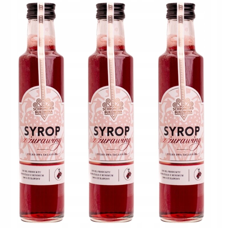 Sirup z brusinek 250 ml Schronisko Bukowina Přírodní bez konzervantů