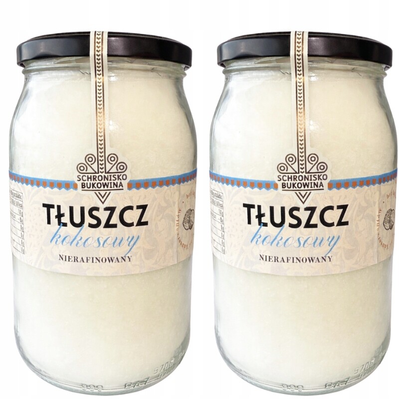 Kokosový olej nerafinovaný 900 ml Schronisko Bukowina Přírodní útulek