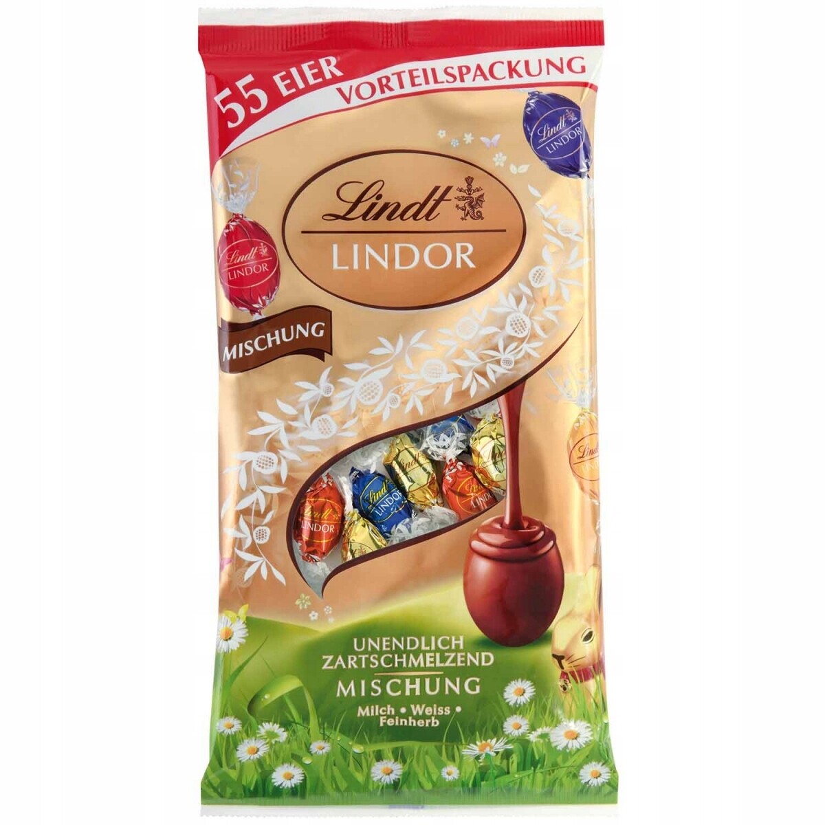 Lindt Pralinky Čokoládová vejce mix XXL 254 g 55 kusů