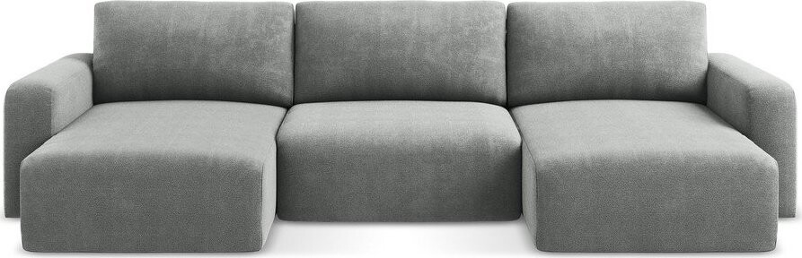 Šedá žinylková rozkládací/s úložným prostorem rohová pohovka (do 