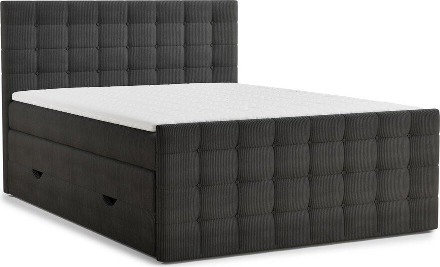 Antracitová boxspring postel s úložným prostorem 160x200 cm Tasca – Maison de Rêve