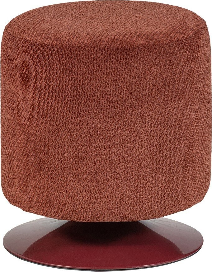 Červený taburet z textilie bouclé Islen – WOOOD