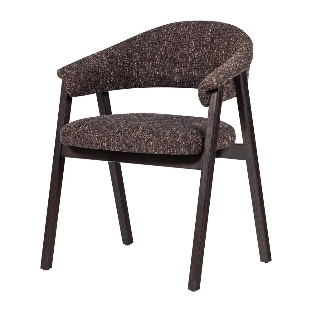 Tmavě hnědá čalouněná jídelní židle s područkami Tunar – WOOOD