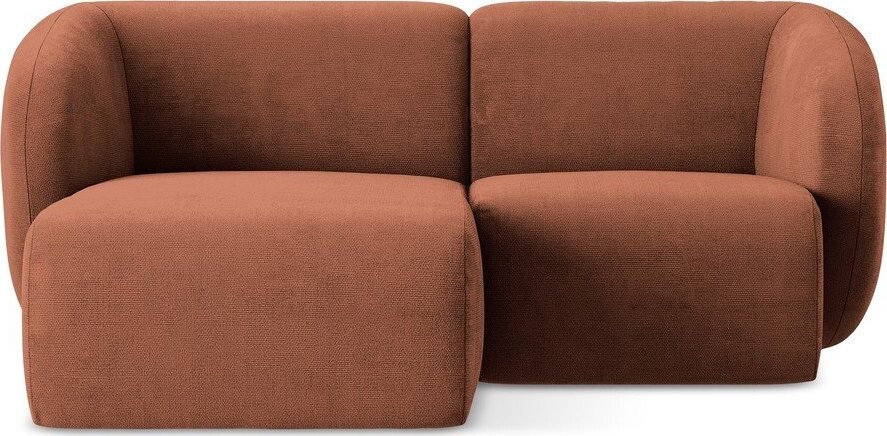 Žinylková rohová pohovka v terakotové barvě (levý roh/s lenoškou) Lani – Makamii