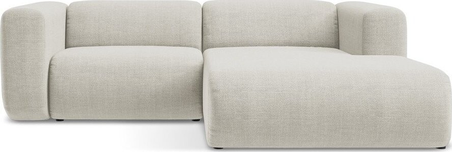 Béžová rohová pohovka (pravý roh/s lenoškou) Ekahi – Makamii