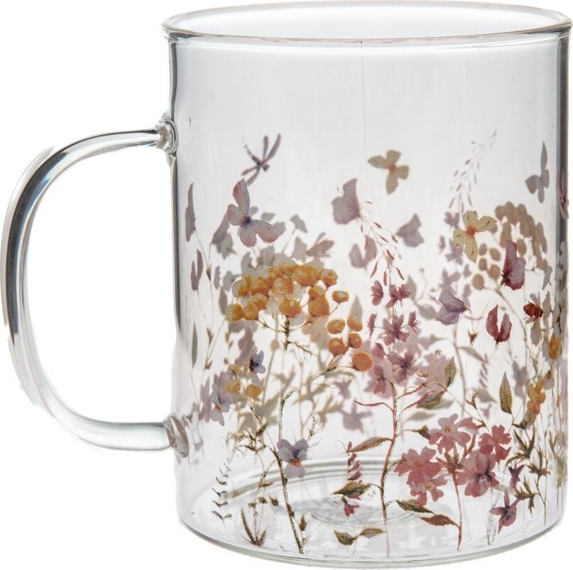 Skleněný hrnek 410 ml Flowers – Dakls