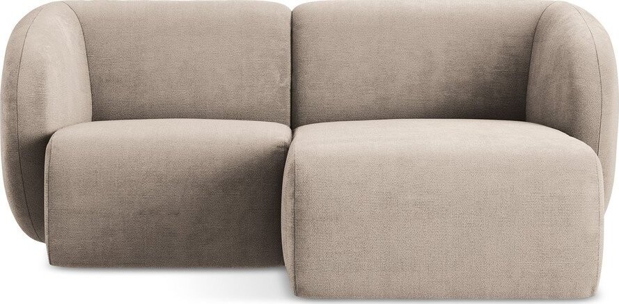 Světle hnědá žinylková rohová pohovka (pravý roh/s lenoškou) Lani – Makamii