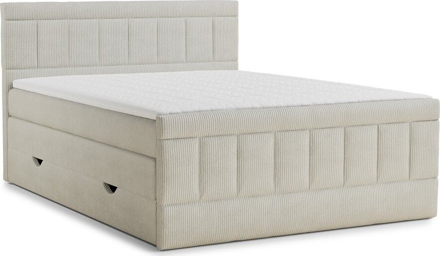 Béžová boxspring postel s úložným prostorem 180x200 cm Caya – Maison de Rêve