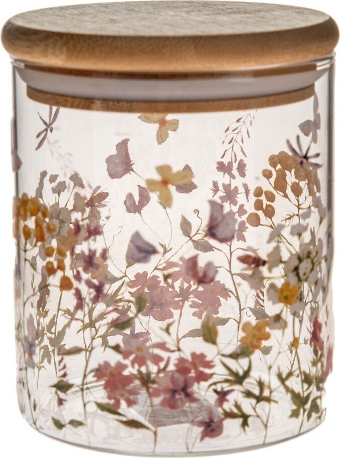 Skleněná dóza na potraviny Flowers – Dakls