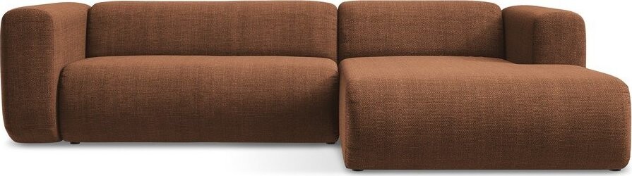 Rohová pohovka v terakotové barvě (pravý roh/s lenoškou) Ekahi – Makamii