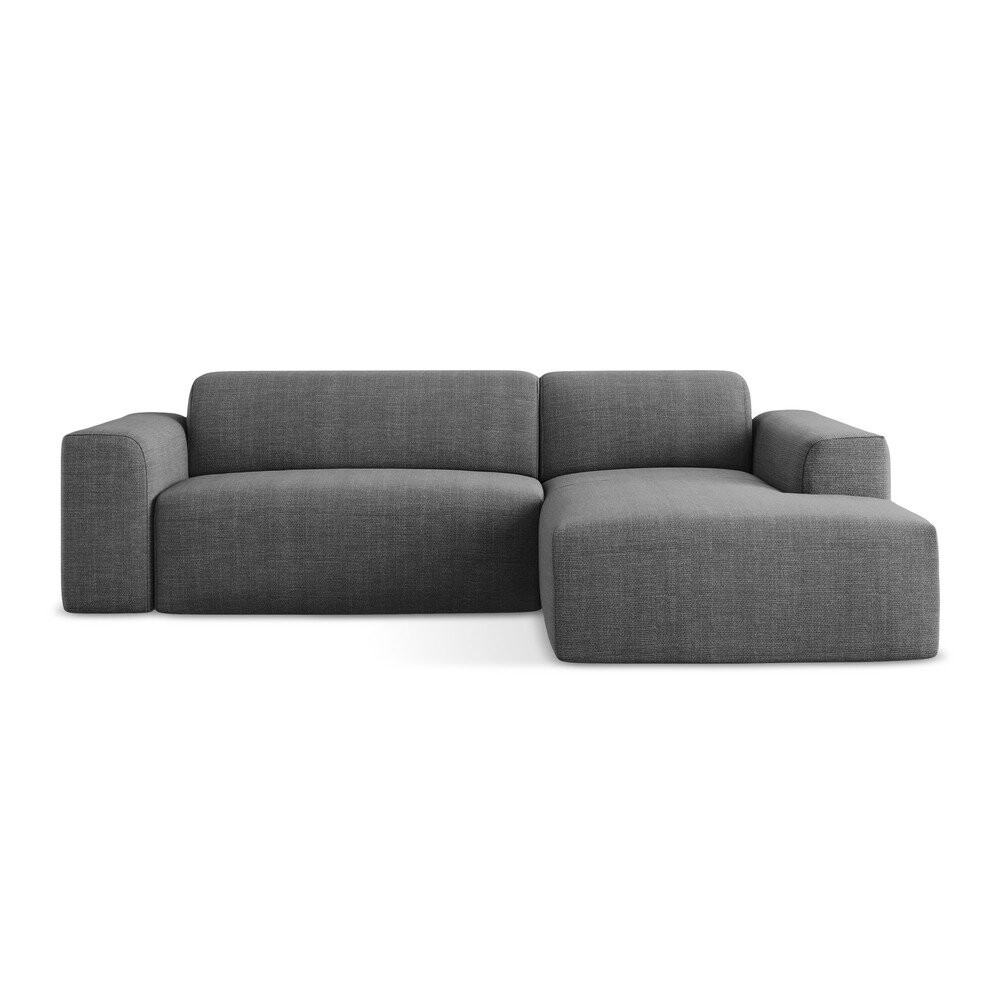 Šedá rohová pohovka (pravý roh/s lenoškou) Keli – Makamii