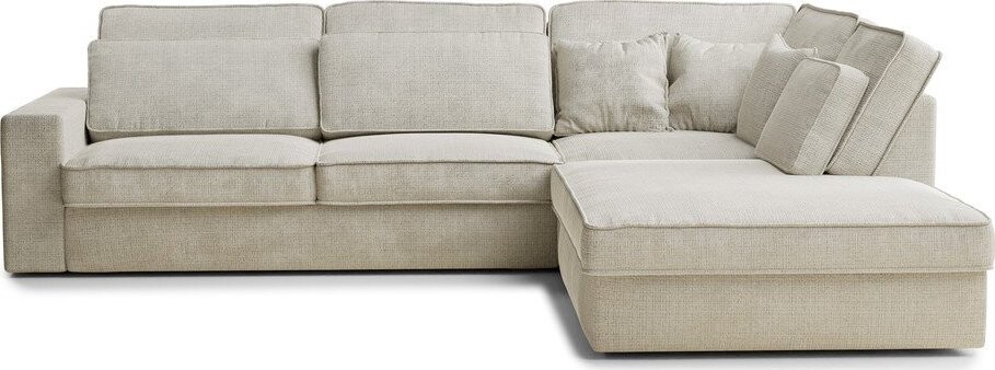 Šedobéžová žinylková rohová pohovka (pravý roh/do L) Kirou – Maison de Rêve