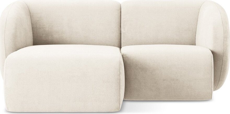 Béžová žinylková rohová pohovka (levý roh/s lenoškou) Lani – Makamii