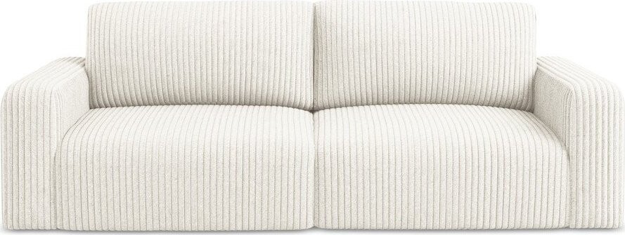 Krémová manšestrová rozkládací/s úložným prostorem pohovka 252 cm Kona – Makamii