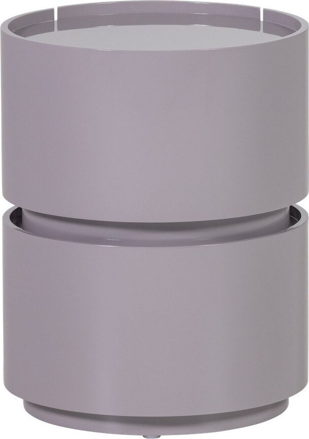 Světle šedý lesklý noční stolek Lunex – WOOOD