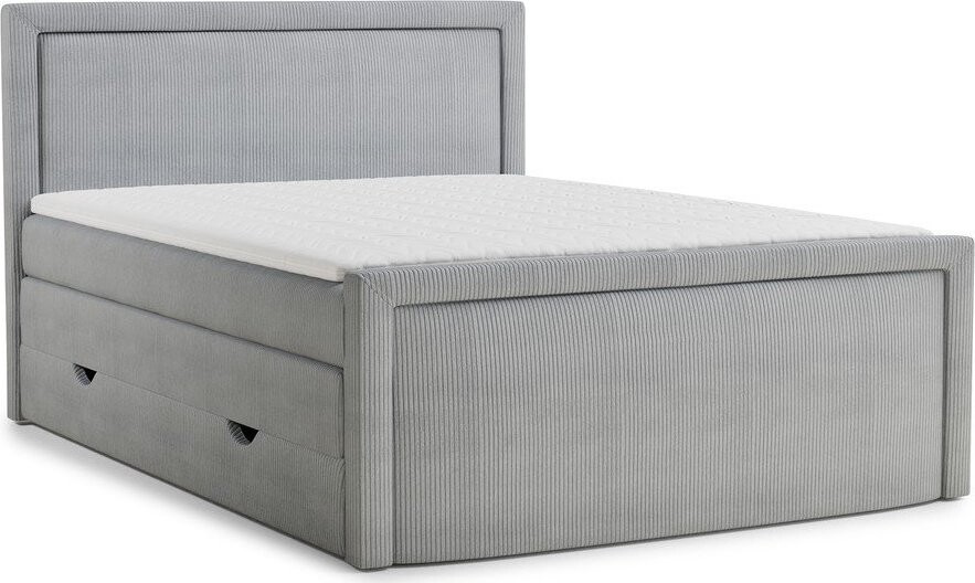 Šedá boxspring postel s úložným prostorem 200x200 cm Fresco – Maison de Rêve