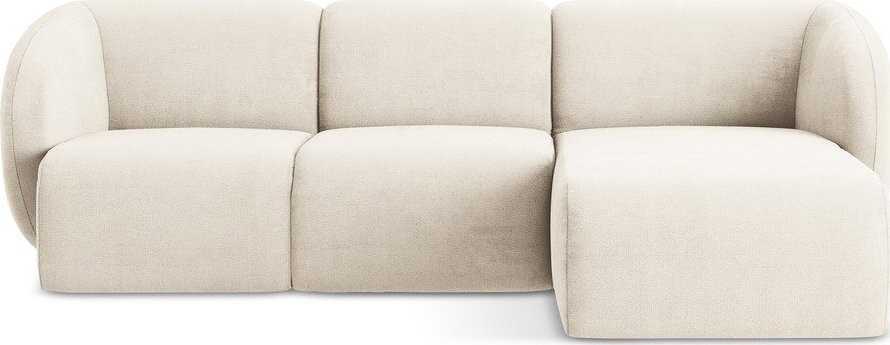 Béžová žinylková rohová pohovka (pravý roh/s lenoškou) Lani – Makamii