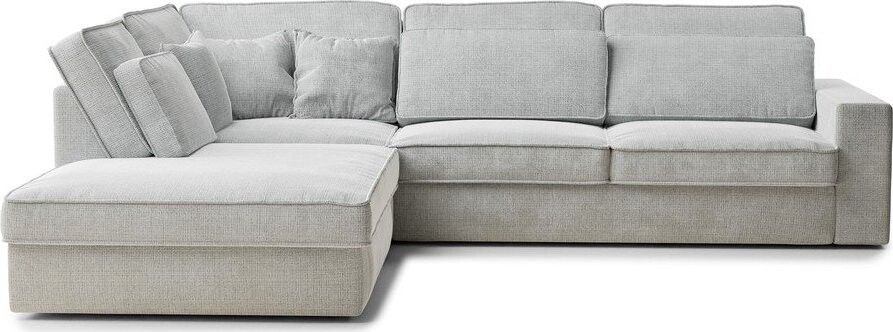 Světle šedá žinylková rohová pohovka (levý roh/do L) Kirou – Maison de Rêve