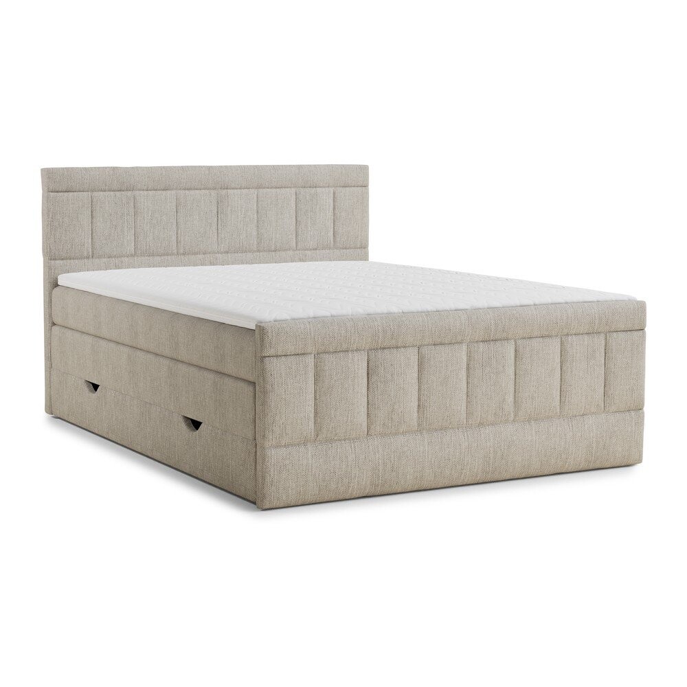 Béžová boxspring postel s úložným prostorem 160x200 cm Caya – Maison de Rêve