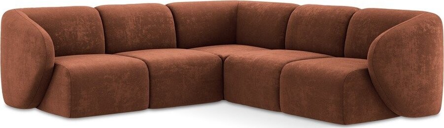 Žinylková rohová pohovka v terakotové barvě Lani – Makamii